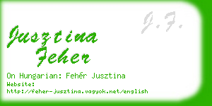 jusztina feher business card